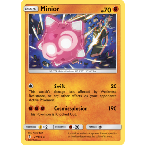 Rare Holo Minior 77/145 Pokemon TCG Sun & Moon Guardians Rising