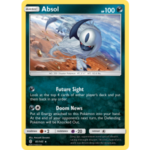 Rare Holo Absol 81/145 Pokemon TCG Sun & Moon Guardians Rising