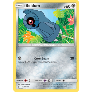 Beldum 83/145 Pokemon TCG Sun & Moon Guardians Rising