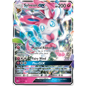 Rare Holo GX Sylveon-GX 92/145 Pokemon TCG Sun & Moon Guardians Rising