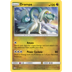 Rare Holo Drampa 97/145 Pokemon TCG Sun & Moon Guardians Rising