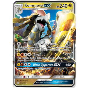 Rare Holo GX Kommo-o-GX 100/145 Pokemon TCG Sun & Moon Guardians Rising