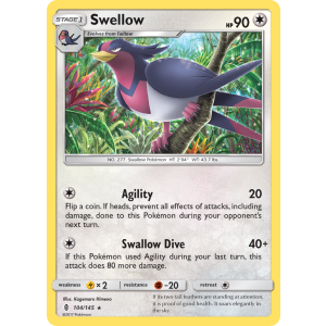 Swellow 104/145 Pokemon TCG Sun & Moon Guardians Rising