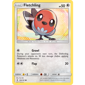 Fletchling 109/145 Pokemon TCG Sun & Moon Guardians Rising