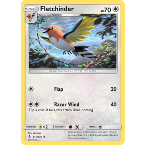 Fletchinder 110/145 Pokemon TCG Sun & Moon Guardians Rising