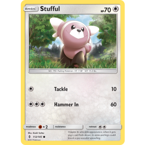 Stufful 112/145 Pokemon TCG Sun & Moon Guardians Rising