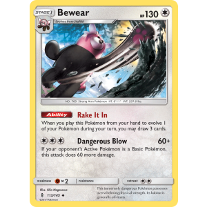 Bewear 113/145 Pokemon TCG Sun & Moon Guardians Rising