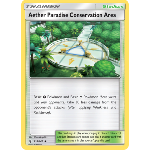 Aether Paradise Conservation Area 116/145 Pokemon TCG Sun & Moon Guardians Rising