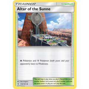 Altar of the Sunne 118/145 Pokemon TCG Sun & Moon Guardians Rising