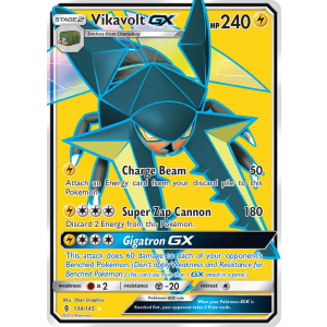 Rare Ultra Vikavolt-GX 134/145 Pokemon TCG Sun & Moon Guardians Rising