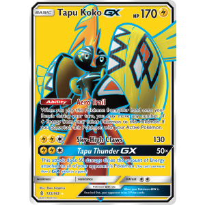 Rare Ultra Tapu Koko-GX 135/145 Pokemon TCG Sun & Moon Guardians Rising