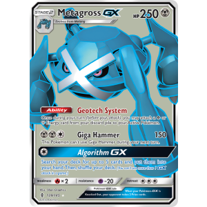 Rare Ultra Metagross-GX 139/145 Pokemon TCG Sun & Moon Guardians Rising