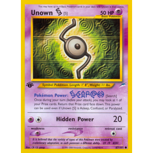 Unown S 87/105 Pokemon TCG Neo Neo Destiny