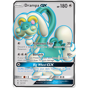 Rare Ultra Drampa-GX 142/145 Pokemon TCG Sun & Moon Guardians Rising