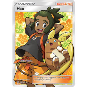 Rare Ultra Hau 144/145 Pokemon TCG Sun & Moon Guardians Rising