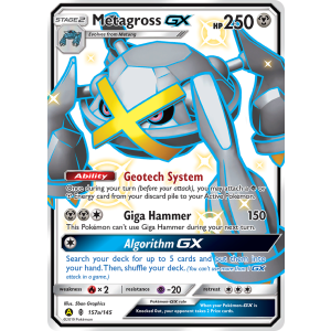 Rare Ultra Metagross-GX 157a/145 Pokemon TCG Sun & Moon Guardians Rising