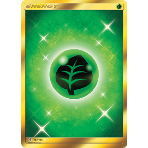 Rare Secret Grass Energy 167/145 Pokemon TCG Sun & Moon Guardians Rising