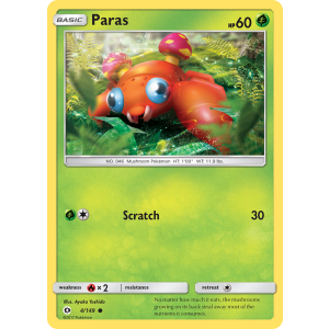 Paras 4/149 Pokemon TCG Sun & Moon Sun & Moon