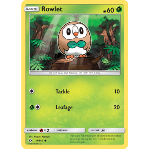 Rowlet 9/149 Pokemon TCG Sun & Moon Sun & Moon