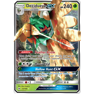 Rare Holo GX Decidueye-GX 12/149 Pokemon TCG Sun & Moon Sun & Moon