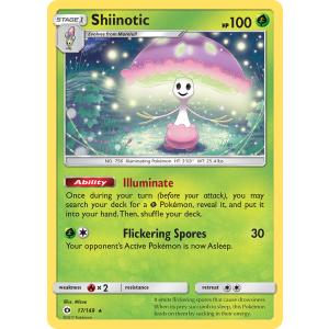 Rare Holo Shiinotic 17/149 Pokemon TCG Sun & Moon Sun & Moon