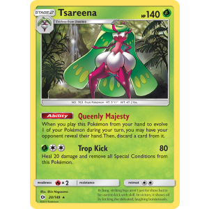 Rare Holo Tsareena 20/149 Pokemon TCG Sun & Moon Sun & Moon