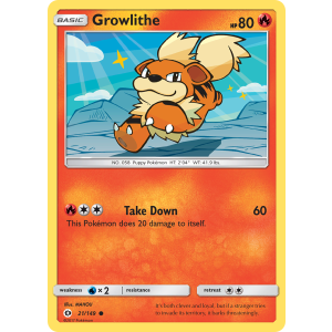 Growlithe 21/149 Pokemon TCG Sun & Moon Sun & Moon