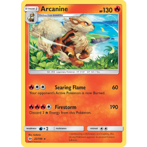 Rare Holo Arcanine 22/149 Pokemon TCG Sun & Moon Sun & Moon