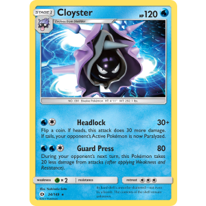 Cloyster 34/149 Pokemon TCG Sun & Moon Sun & Moon