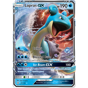 Rare Holo GX Lapras-GX 35/149 Pokemon TCG Sun & Moon Sun & Moon