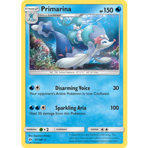 Primarina 41/149 Pokemon TCG Sun & Moon Sun & Moon