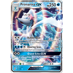 Rare Holo GX Primarina-GX 42/149 Pokemon TCG Sun & Moon Sun & Moon