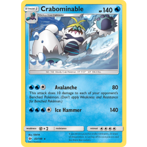 Crabominable 43/149 Pokemon TCG Sun & Moon Sun & Moon