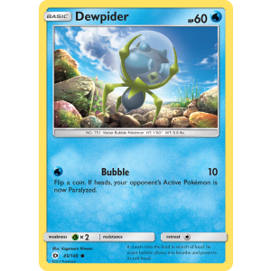 Dewpider 45/149 Pokemon TCG Sun & Moon Sun & Moon