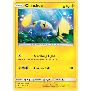 Chinchou 49/149 Pokemon TCG Sun & Moon Sun & Moon