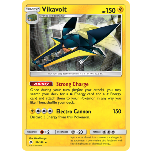 Rare Holo Vikavolt 52/149 Pokemon TCG Sun & Moon Sun & Moon