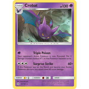 Rare Holo Crobat 56/149 Pokemon TCG Sun & Moon Sun & Moon