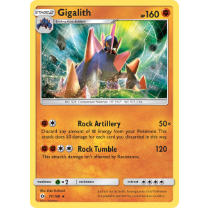 Rare Holo Gigalith 71/149 Pokemon TCG Sun & Moon Sun & Moon