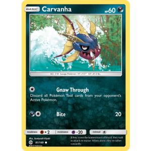 Carvanha 81/149 Pokemon TCG Sun & Moon Sun & Moon