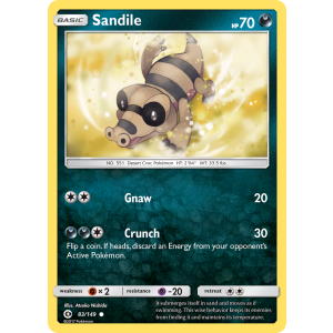 Sandile 83/149 Pokemon TCG Sun & Moon Sun & Moon