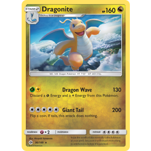 Rare Holo Dragonite 96/149 Pokemon TCG Sun & Moon Sun & Moon