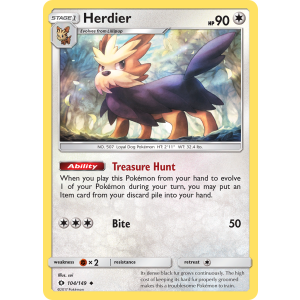 Herdier 104/149 Pokemon TCG Sun & Moon Sun & Moon