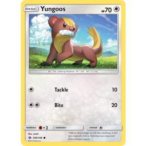 Yungoos 109/149 Pokemon TCG Sun & Moon Sun & Moon