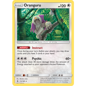 Rare Holo Oranguru 113/149 Pokemon TCG Sun & Moon Sun & Moon