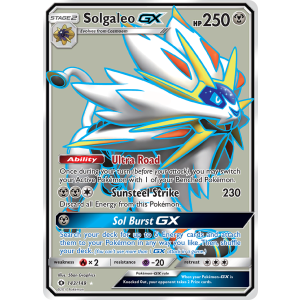 Rare Ultra Solgaleo-GX 143/149 Pokemon TCG Sun & Moon Sun & Moon