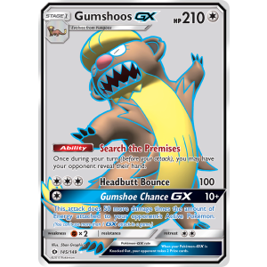 Rare Ultra Gumshoos-GX 145/149 Pokemon TCG Sun & Moon Sun & Moon