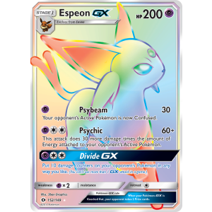 Rare Rainbow Espeon-GX 152/149 Pokemon TCG Sun & Moon Sun & Moon