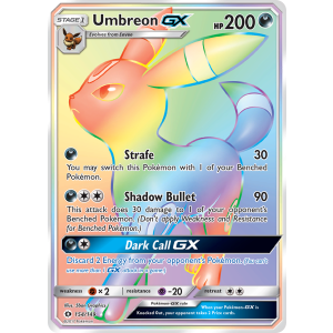 Rare Rainbow Umbreon-GX 154/149 Pokemon TCG Sun & Moon Sun & Moon