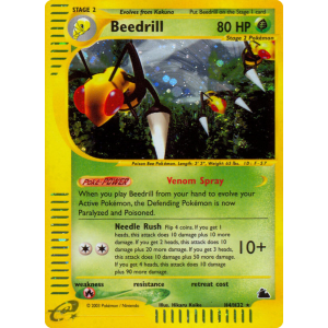 Rare Holo Beedrill H4/144 Pokemon TCG E-Card Skyridge