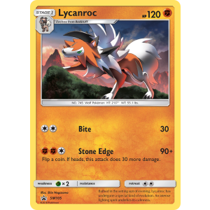 Promo Lycanroc SM105/248 Pokemon TCG Sun & Moon SM Black Star Promos